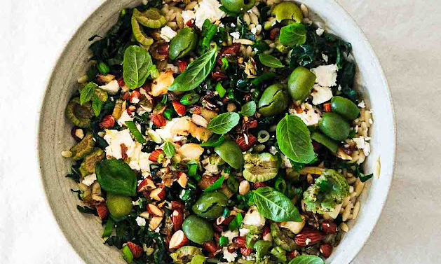 Herbed Orzo Salad with Kale & Feta